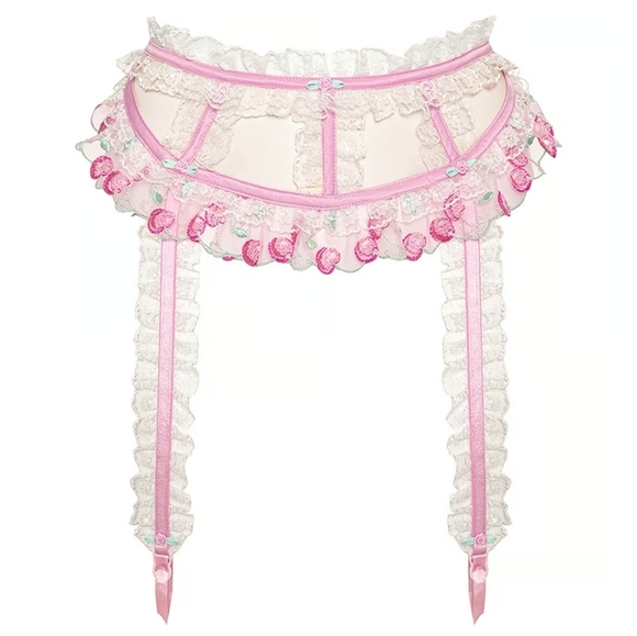 New!For Love and Lemons Sweet Cherries Garter Belt - Picture 5 of 11